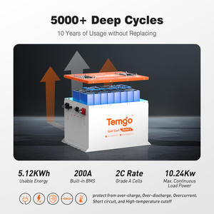 TEMGO Lifepo4 골프 카 배터리 리튬 배터리 100ah 48v 72v 36v 전기 자동차용 - Product Image 3