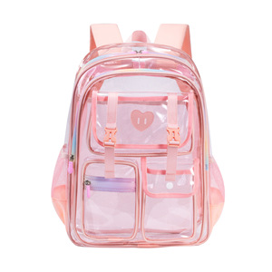 Transparent Jelly <b>Backpack</b> For Girls 18 In <b>Large</b> Capacity School <b>Backpack</b> With Zipper Pocket Multiple Colors Available - Product Image 5