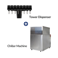 Distributeur de sirop de qualité supérieure à 8 robinets pour boissons gazeuses, machine à cola, tour de fontaine à soda post-mix avec refroidisseur pour chaînes de restauration