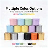 Boîtes en fer blanc vides de 4oz/8oz avec couvercles imitation bois, boîtes rondes en métal pour la fabrication de bougies, le stockage et l'emballage cadeau