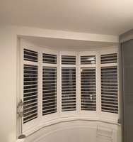 Volets persiennes en PVC imitation bois sur mesure, qualité professionnelle, avec cadre, pour bureau