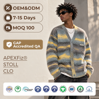 Maßgefertigter Herren-Pullover Vintage Fleece Gestreift Individueller Service Streetwear Strickjacke Herren Strickwaren