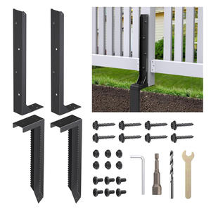 2 Packs de 32 piquets d'ancrage en <span class=keywords><strong>bois</strong></span> pour poteau de clôture Base d'ancrage pour porche Garde-corps de clôture - Product Image 6