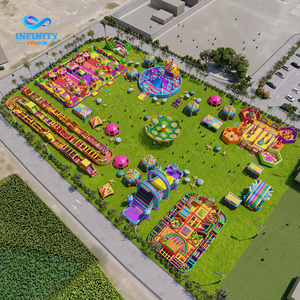 Parque <span class=keywords><strong>de</strong></span> Diversiones Inflable con Tobogán y Pista <span class=keywords><strong>de</strong></span> Obstáculos para Eventos al Aire Libre - Product Image 5