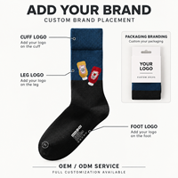 Chaussettes personnalisées OEM pour l'automne en polyester/nylon/coton/fibre de bambou/laine, résistantes aux accrocs, séchage rapide, sans couture, impression numérique 360°