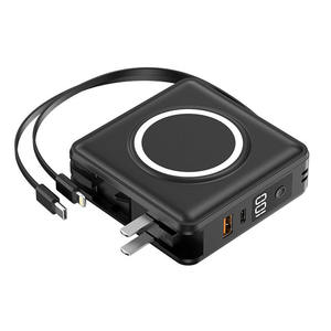 15000mAh PD20W with Built-in Charging Cable and AC Plug Magnetic Wireless Charging Power Bank - Product Image 1