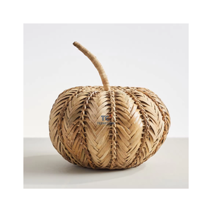 Citrouilles décoratives en rotin de conception chaude pour les jouets d'Halloween de citrouilles en rotin naturel festif - Product Image 4