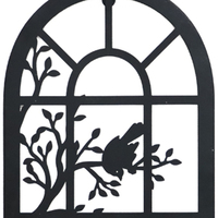 Marcos de Metal negro para ventanas arqueadas de interior, decoración artística, placa de corte láser, Hoja para colgar en el hogar