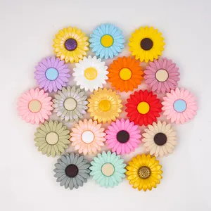 Cute Sunflower Shaped Teething Products New Born Baby Teether Silicone Tough Material Chewable Baby eether