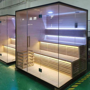 Sauna infrarouge sauna extérieur cadre en acier inoxydable personnalisé verre noir thérapie par la lumière rouge <span class=keywords><strong>vichy</strong></span> <span class=keywords><strong>spa</strong></span> à vapeur halo thérapie au sel - Product Image 6