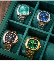 Usine de montres automatiques ODM/OEM, logo personnalisé, étanche 5ATM, boîtier carré, montre mécanique en acier inoxydable, montre-bracelet pour homme