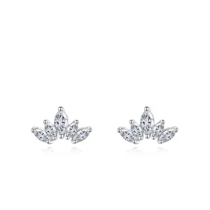 Hot Bán Đồ Trang Sức Mỹ Sterling Silver 925 Bông Tai Cổ Điển Xu Hướng Hàng Ngày Zircon Phụ Nữ Của Stud Bông Tai