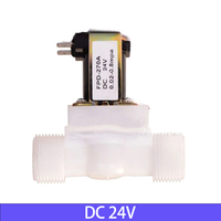 Katup Solenoid Air, katup Solenoid plastik, biasanya tertutup 12V 24V 1/2 V magnetik listrik DC N/C saklar aliran Inlet udara 220"