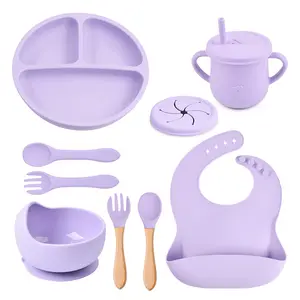 silicone suction bowl baby strong suction baby plate and bowl with fish shape heart