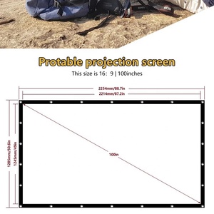 Film mural 4K écran de téléphone <span class=keywords><strong>fixe</strong></span> rideau mini projecteur et ensemble d'écran pour écran de projection vidéo à gain élevé - Product Image 2