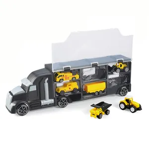 Nouveau jouet en plastique de camion de transporteur de voiture de transport avec de petites voitures pour des enfants