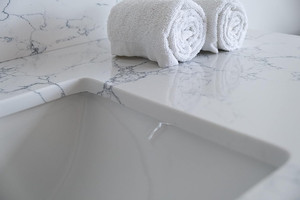Lavabos de salle de bains en céramique Cuvette en céramique dosseret 1 trou pré-percé Lavabo sous-plan - Product Image 6