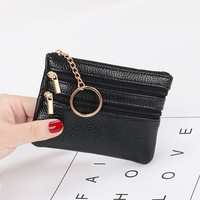 Porte-monnaie détachable en cuir PU souple REWIN pour la vente en gros, mini pochette à monnaie zippée, porte-cartes avec porte-clés