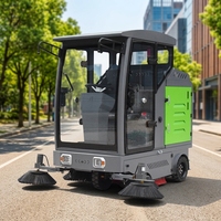 Balayeuse de voirie électrique autoportée, aspirateur de sol haute puissance, conception à double bac à poussière, alimentée par batterie à énergie nouvelle