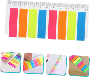 Fournitures de bureau scolaires, marqueurs de page néon, onglets d'index en papier offset, mémos, bloc-notes, notes autocollantes, marque-pages imperméables, règle de 12 cm - Product Image 5