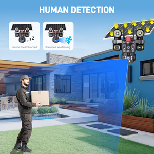 Yoosee 4G Sim <b>Wireless</b> Solar <b>Security</b> <b>Camera</b> Three Lens 15MP CMOS Pan-Tilt PTZ Night Vision Motion Detection Outdoor 4G CCTV - Product Image 3