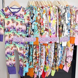 تصميم جديد لبدلة نوم للأطفال من الفيسكوز والخيزران الناعم، ملابس نوم للمواليد الجدد، بدلة قطعة واحدة للأولاد والبنات، ملابس أطفال مطبوعة مخصصة - Product Image 3