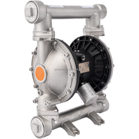 Pompe à double diaphragme à commande pneumatique en acier inoxydable de 2 pouces, 378,5 Lpm, pour les eaux usées de galvanoplastie