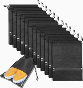 Sacs à cordon non tissés recyclables et écologiques, emballage de chaussures thermoscellé et imprimé offset avec finition textile - Product Image 6