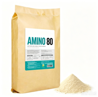 Engrais en poudre d'acides aminés Amino 80, stimulant de croissance des plantes pour l'hydroponie et l'application foliaire, certifié OMRI