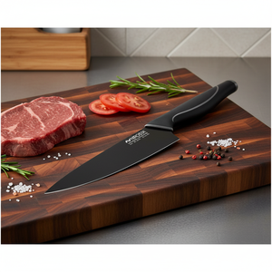 Couteau de chef en métal 3cr13 de haute qualité avec lame tranchante de rasoir de 17 cm pour la viande et le tranchage Ligne de vague de style design industriel - Product Image 3