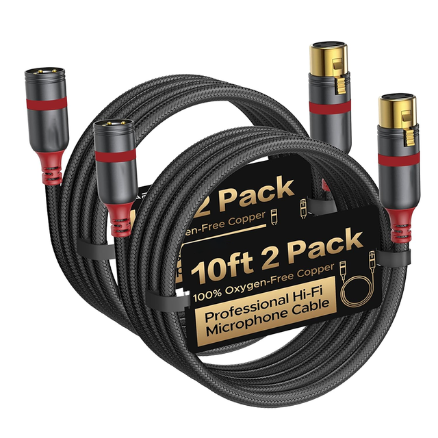 High Quality XLR Male Female Microphone Cable PVC Golden Plated Connectors Oxygen-Free Copper Conductor for Amplifier Speaker