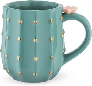 แก้วกาแฟเซรามิกสีเขียว3D น่ารักแก้วมักลายกระบองเพชรทรงสีชมพูออกแบบได้ตามต้องการสำหรับเป็นของขวัญ - Product Image 1