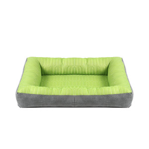 Green Rectangle Pet <b>Bed</b> Polyester Fiber Fill Four Seasons Cat <b>Dog</b> <b>Bed</b> Hand Washable <b>Small</b> Medium Size - Product Image 1