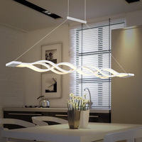 Designer 2025 LED Lustre Pendentif Lumières Ondulé Lustre 1M 3CCT Hauteur Réglable pour La Maison Salle À Manger Cuisine Décor Lignes Minimalistes