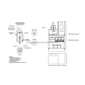 Automatische Vloeistoffase Reactor Met Verwarming & Ph Controle Voor Ternaire Neerslag, Optionele <span class=keywords><strong>3</strong></span>,5,10 L - MSK-SFM-53 - Product Image 6