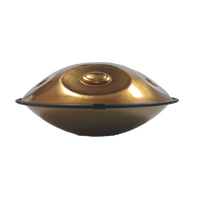 Raysen Hand Drum 10 Notes D Kurd Stainless Steel Gold/Bronze 53cm Single Layer Beginner Adult Percussion Sound Healing Handpan
