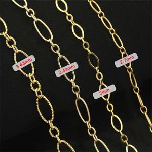 14K emas diisi Multi Gaya 1meter 3 + 1 Oval tulang selangka rantai 3.43mm 3mm 2.7mm gelang kalung rantai Extender grosir - Product Image 3