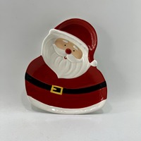 Assiette à dîner en porcelaine peinte à la main du père Noël de conception nordique moderne ensemble d'assiettes de chargeur pour l'école à la maison ou le prix de fête