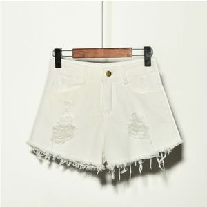 Grand short en denim pour femmes en été jambes larges amples et amincissantes taille haute Chubby Little Sister Ripped A-line Hot Pants - Product Image 6