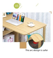 Meubles de bureau à domicile en bois, bureau d'étude pliable pour enfants, table d'ordinateur avec étagère intégrée, 1 pièce/carton