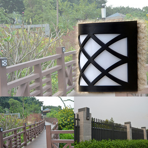 Solar <b>Led</b> Wall Light Square Polycarbonate <b>Diffuser</b> Outdoor Garden Fence Lighting Warm White Color Changing - Product Image 1