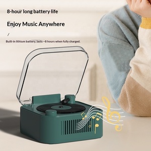 Nuevo Altavoz Inalámbrico Retro con <span class=keywords><strong>Tocadiscos</strong></span>, Salida de 5W, Reproductor de Discos Portátil, Mini <span class=keywords><strong>Tocadiscos</strong></span> de Escritorio <span class=keywords><strong>para</strong></span> Uso en Exteriores - Product Image 4