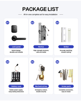 Cerradura Inteligente para Hotel TTLock de Aleación de Zinc Duradera con Teclado, Contraseña, Tarjeta RFID y Control por Aplicación para Acceso a Habitaciones