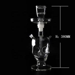 ベストセラースカルLEDライトガラスシーシャ水ギセルセットトップセラーのプレミアム水ギセルブラックレザースーツケース付き - Product Image 2