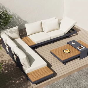 Tavolo da caffè in Rattan impermeabile moderno in legno massello, - Product Image 2