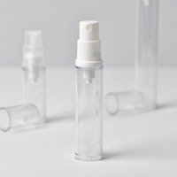 Botol Semprot Vakum AS 5ml 10ml 15ml Grosir, Botol Semprot Plastik Mini Transparan dengan Pompa Putih Bening