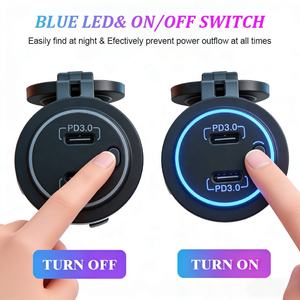 เครื่องชาร์จ USB แบบคู่ 12V พร้อมพอร์ต PD 2 ช่อง ปุ่มเปิด/ปิด ไฟ LED ดีไซน์ใหม่สไตล์จีน - Product Image 4