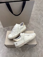 Chaussures décontractées pour couple en cuir véritable respirant, style rétro Little Star, classiques dorées, à lacets, pour l'hiver et le printemps