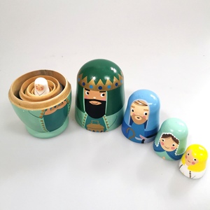 Diseño Creativo Rey Muñeca Anidada Juguete de Madera Artesanía Regalo Muñeca Anidada Rusa Decoración de Navidad - Product Image 6