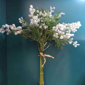 Frijoles de acacia de bayas artificiales de alta calidad, Mimosa amarilla, para decoración de interiores, venta al por mayor - Product Image 5